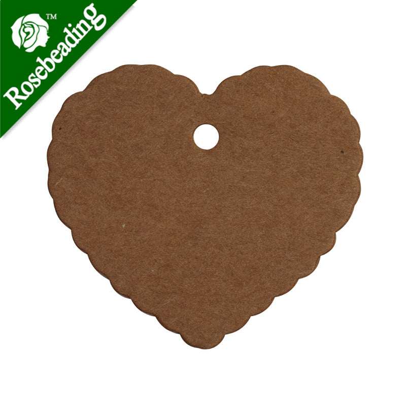 6*5.5cm Paper Kraft Hang Tags,Hand Made DIY Gift Label,Heart Shape Cardboard Label,Coffee,sold 50pcs/lot