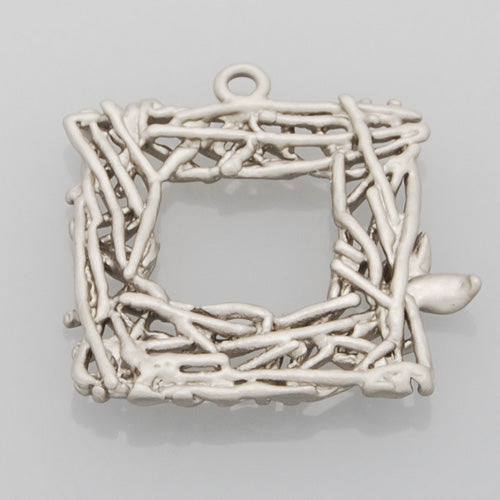 2013-2014 Fashion 20*21MM  lovely modern charms,Square Nest,Matte Rhodium,suit for necklace/bracelet/earring ect,sold 10pcs per pkg