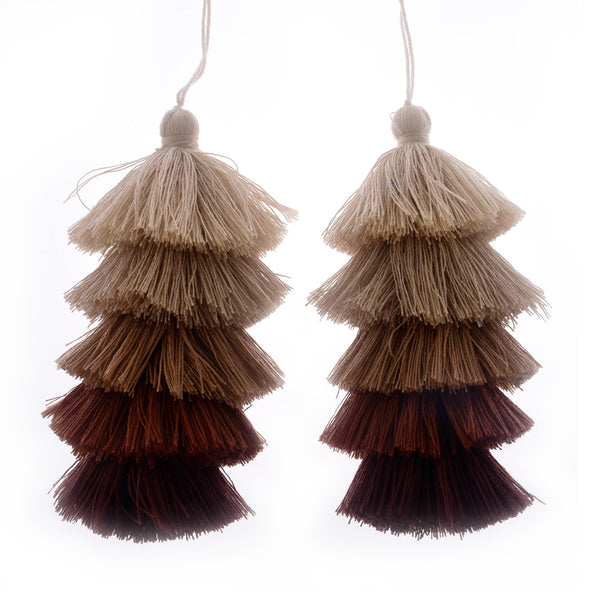 Wholesale Layered Tassel Pendant Five Tier Colorful Cotton Tassel for Earrings pendant handmade 2pcs 10192850