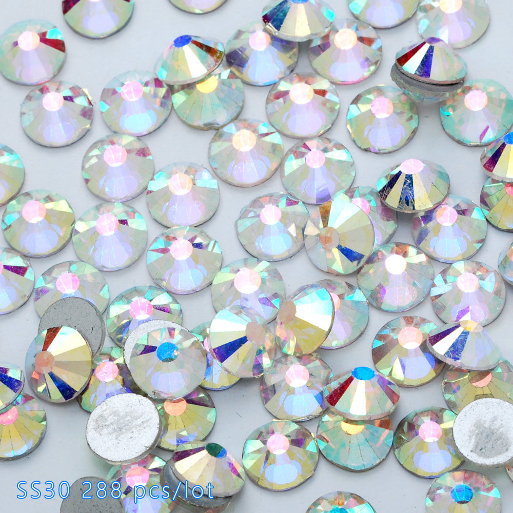 SS30 288PCS Non Hot Fix Crystal, Flat Back Clear AB Rhinestones for Nail Art,Wholesale