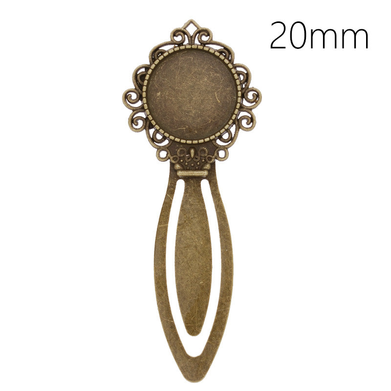 High Quality Vintage Antiqued Bronze Round Bookmark with 20mm Round Bezel,length:80mm,10pcs/lot