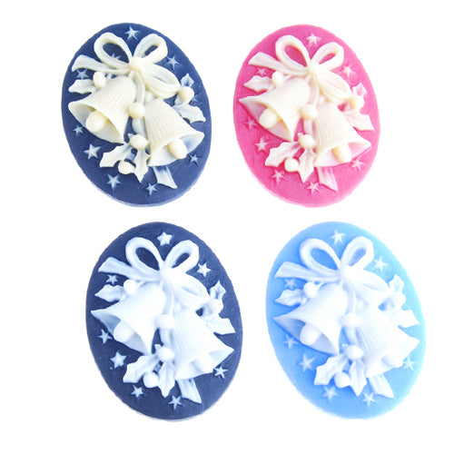 30*40MM Oval Resin Flatback Cabochons,Christmas bells,Mixed Colors;sold 20pcs per pkg