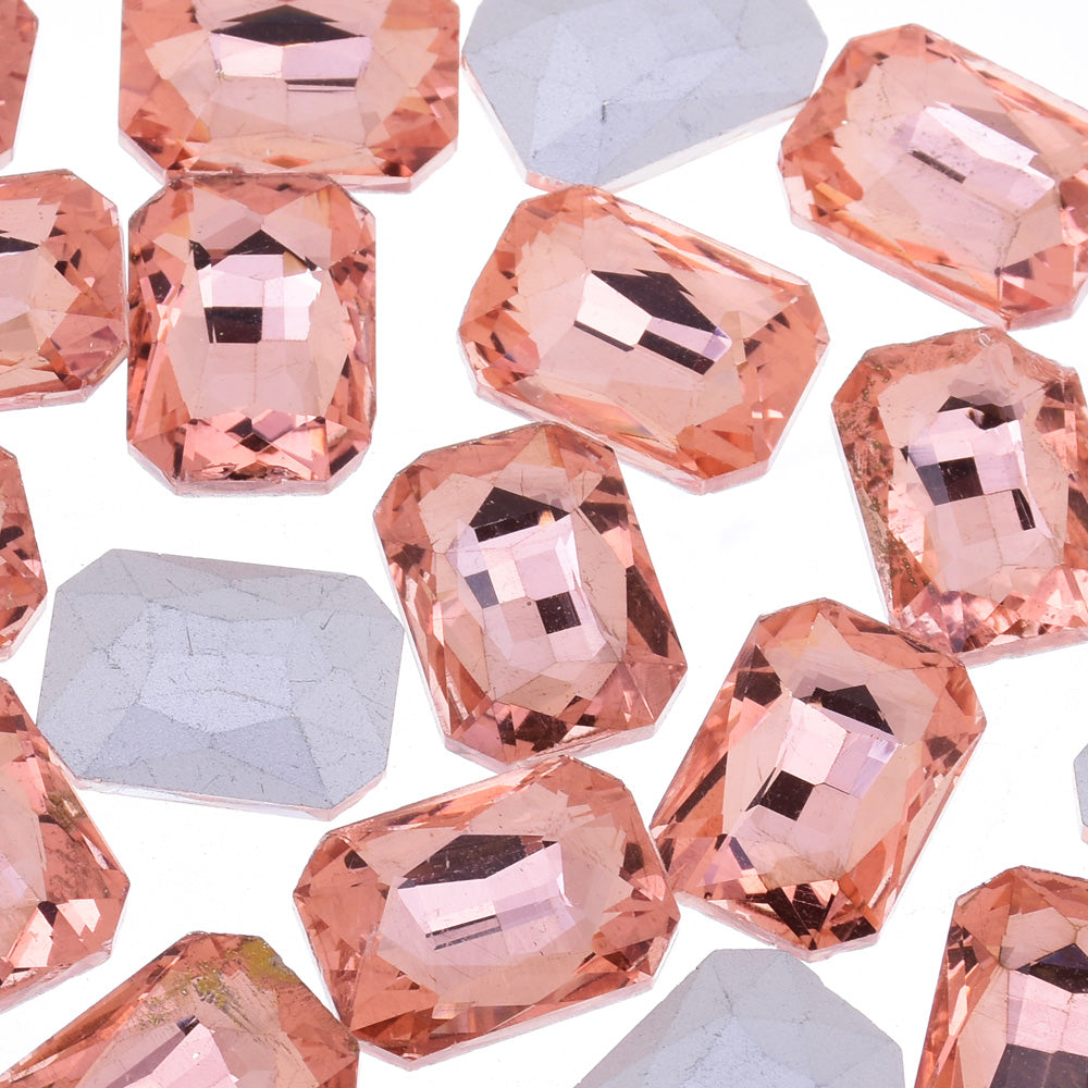 18x25mm Rectangle Pointed Back Rhinestones glass crystals beads wedding diy jewelry pink 50pcs 10183554