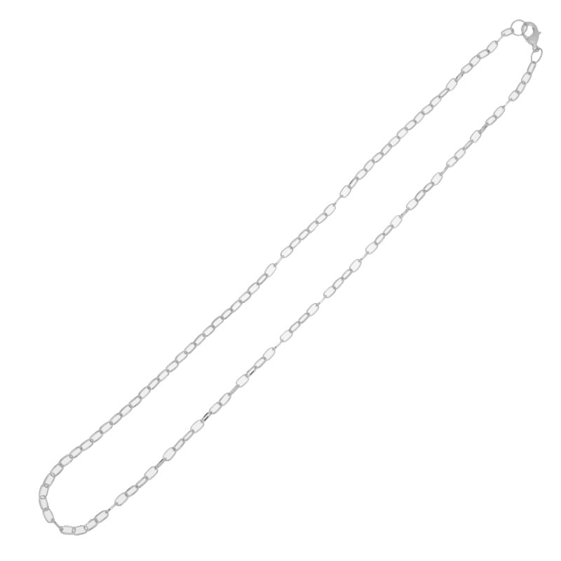 24 inch long flat necklace chain for pendant,4x6.5mm link size,Lobster Clasp end,Brass chain,Nickel plated,20pcs/lot