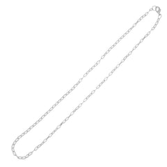 24 inch long flat necklace chain for pendant,4x6.5mm link size,Lobster Clasp end,Brass chain,Nickel plated,20pcs/lot