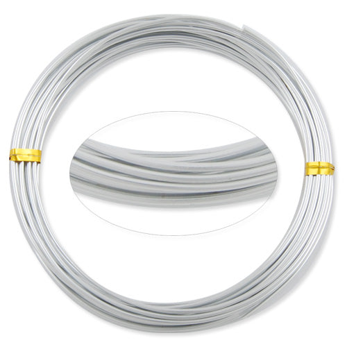 1.5MM Anodized Aluminum Wire, Silver Coated, round,5M/coil,Sold Per 10 coils