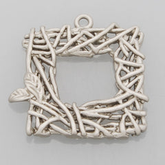 2013-2014 Fashion 20*21MM  lovely modern charms,Square Nest,Matte Rhodium,suit for necklace/bracelet/earring ect,sold 10pcs per pkg