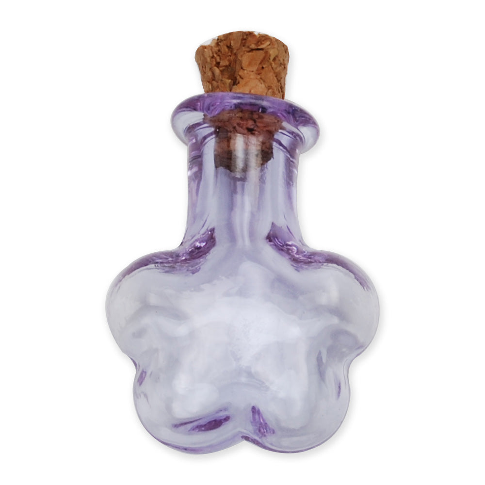 20 * 23mm Purple wishing bottle,Plum flower shaped Tiny corked vial empty small glass bottle,glass jar,tiny corked bottle,empty glass bottles,10pcs/lots