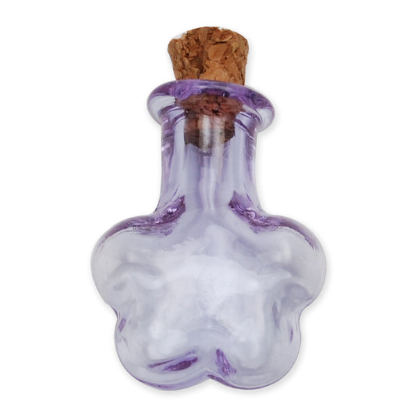 20 * 23mm Purple wishing bottle,Plum flower shaped Tiny corked vial empty small glass bottle,glass jar,tiny corked bottle,empty glass bottles,10pcs/lots