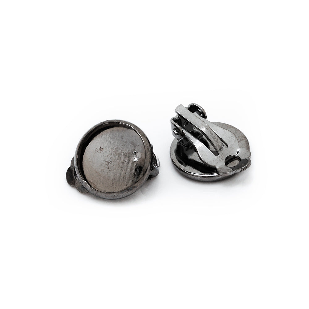 12mm Antique Black Metal Blank Earring Clip Base,Earring Clip Blanks,Cabochon base earring clip,50pcs/lot
