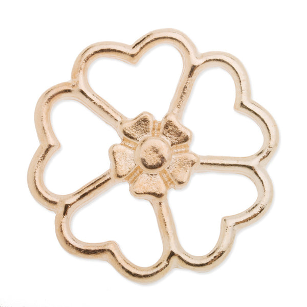 22mm window plate for floating locket,"Flower",Golden color,10pcs/lot