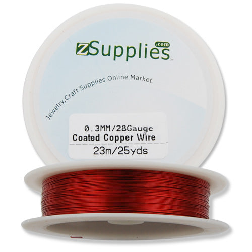 0.3MM Thick Red Coated Soft Copper Wire,about 23M/25yds per Roll,28Gauge,Sold 10 Rolls Per Lot