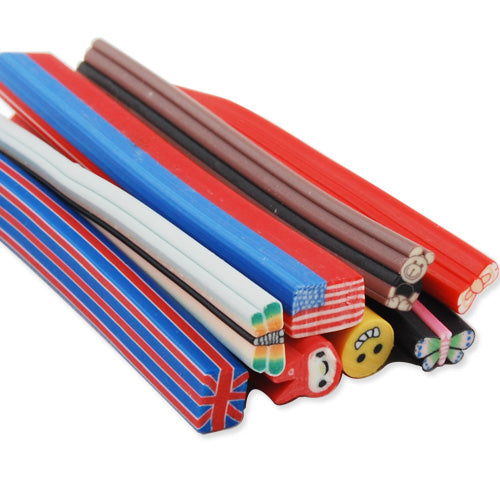 100PCS Mixed Colors American flag Polymer Clay Nail Art Canes;Each root could be cut to about 50 small pieces