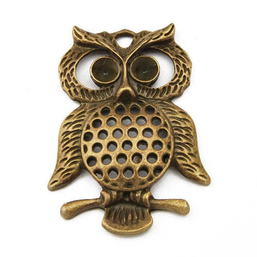 47*26mm Vintage antique bronze Zinc alloy Pendants,Large Owl,sold 20 pcs per pkg