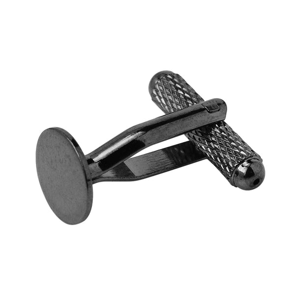 10MM Black  Flat Cufflink Blanks with a 10mm Pad,Round,sold 20pcs per lot