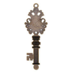 Antique Bronze key pendant tray with 14mm Round bezel,length:85mm,10pcs/lot