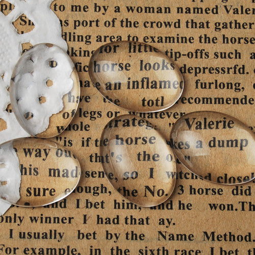 200 13*18MM oval Flat Back  clear Crystal glass Cabochon,Top quality