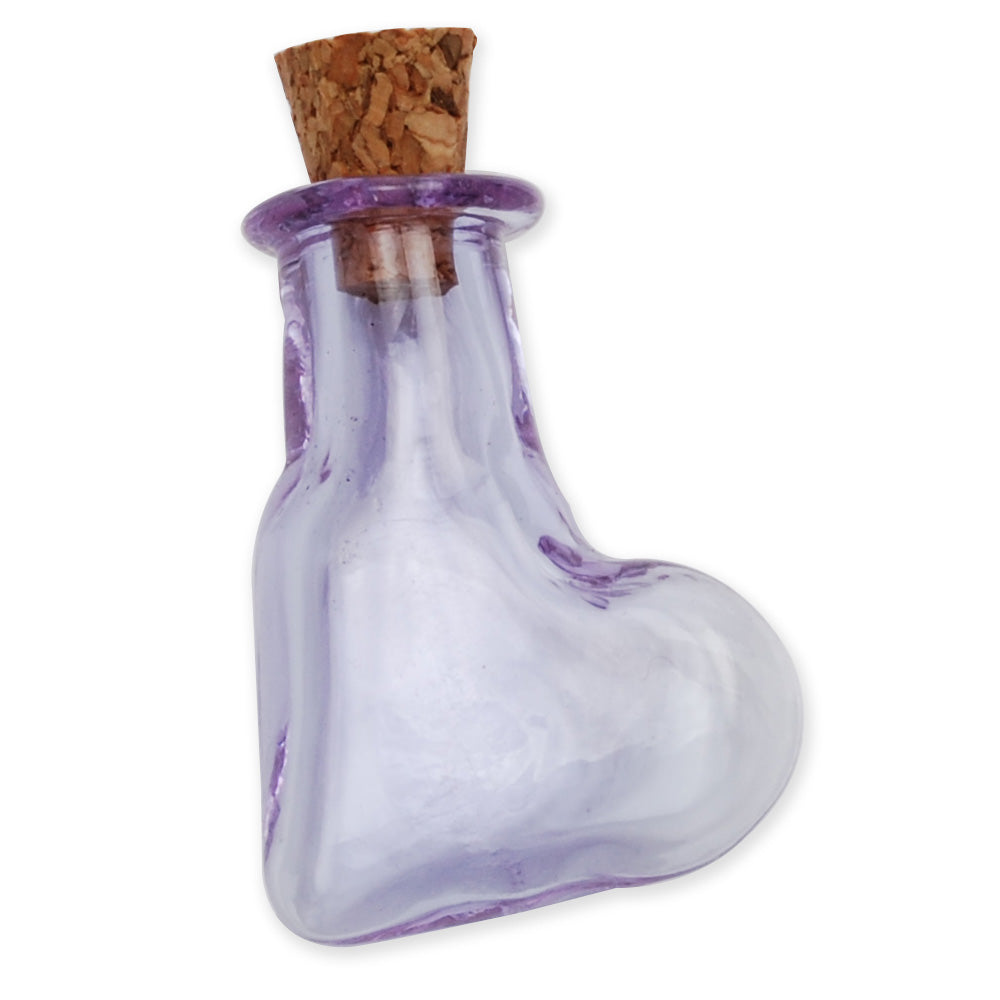 20 * 25mm Slanting Heart shaped Purple wishing bottle,small glass bottles with cork,glass jar,tiny corked bottle,empty glass bottles,10pcs/lots