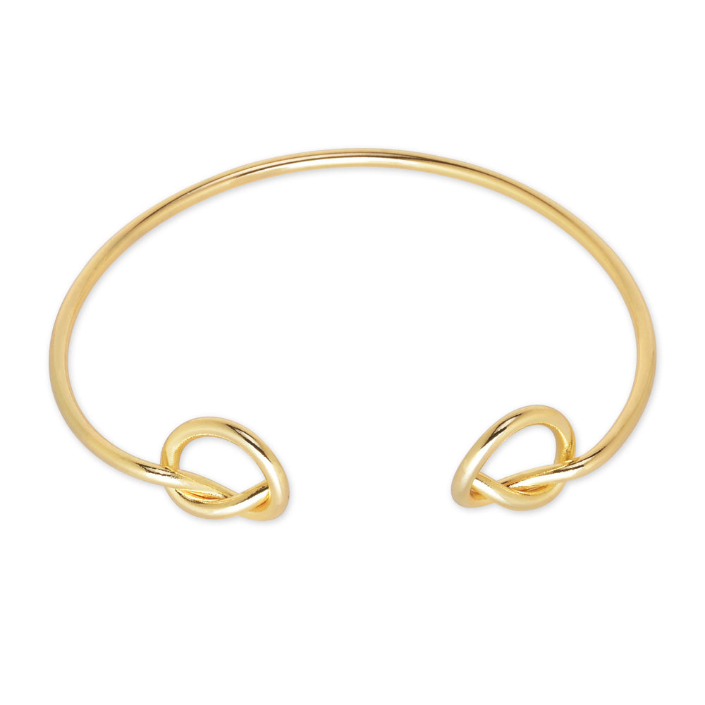 60mm Brass Wire Double Knot Bracelet tie knot bracelet Cuff Bracelet Wedding Proposal Jewelry plated gold 1pcs