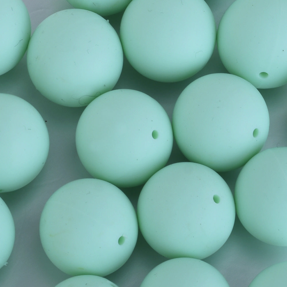 20mm Round Silicone Beads for Jewellery bpa free beads Food grade silicone sensory beads Safe Supplies green 10pcs