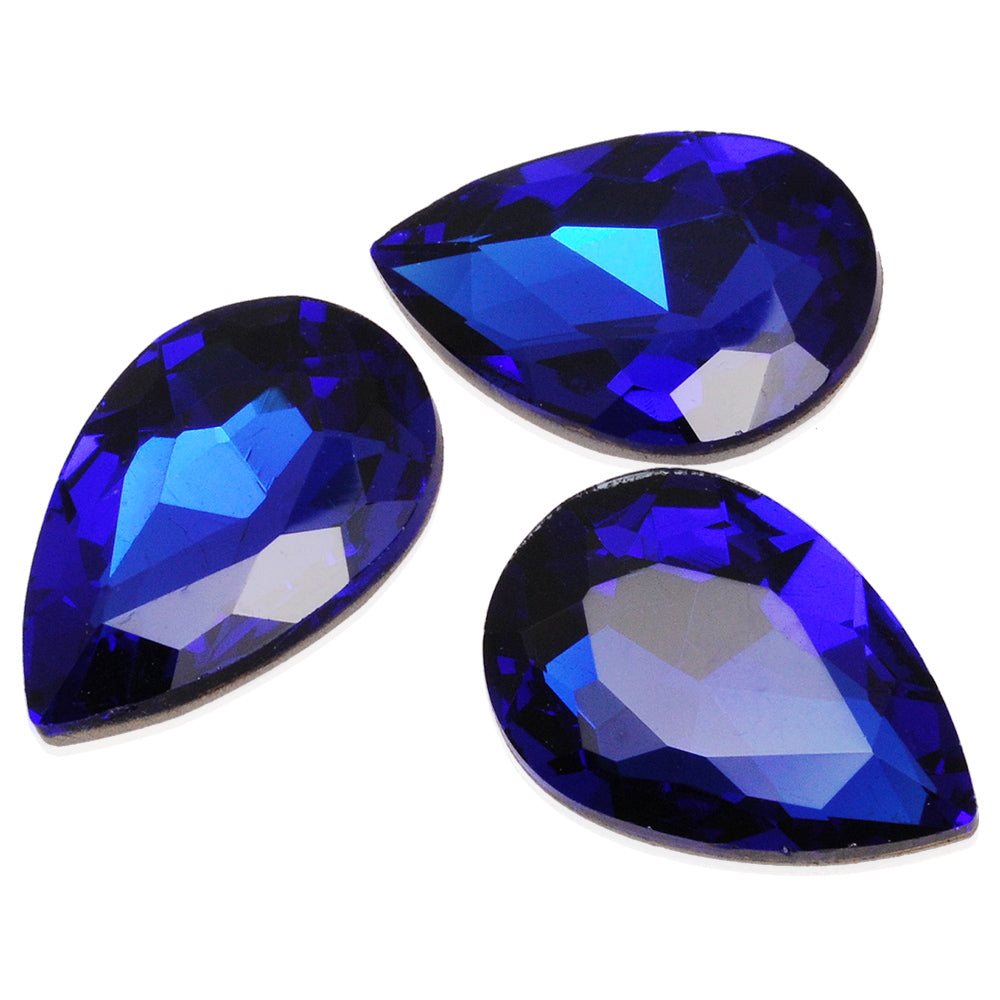 30*20mm Sapphire Blue Cushion Cut Foiled Crystal Teardrop Fancy Stone,Crystal Fancy Stone,4327,Cushion Cut Stone,10pcs/lot