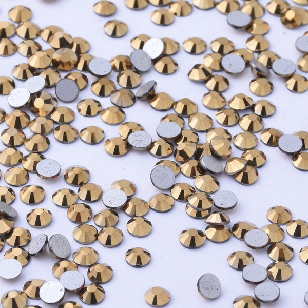 SS8 1440PCS Gold Non Hot Fix Crystal, Flat Back 3D Rhinestones DIY Phone case Nail art design deco supplies