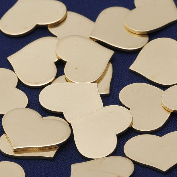 20pcs about 1/2"*3/4" tibetara® Brass Heart Shape Stamping Blanks Fantastic Shine 18 Gauges DIY Stamping Blanks Jewelry
