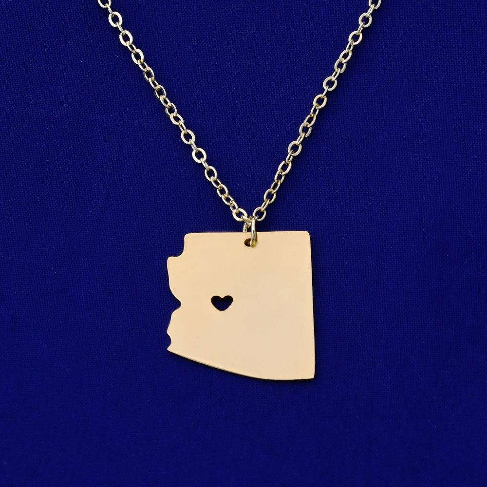 1pcs about 21x24mm Gold Stainless Steel pendant map necklace Stamping blank Arizona-AZ 18 Gauges