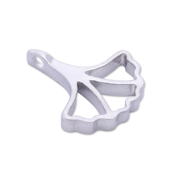 10 Silver Metal Ginkgo biloba frame 25*28*4mm open back pendant  Zinc alloy accessories pendant trays Resin Setting Blanks