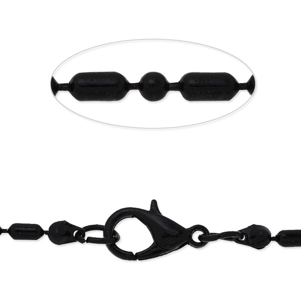 24 inchs long bamboo joint Finished chain,link size 2x4mm,Brass filled,black plated,20 picecs/lot