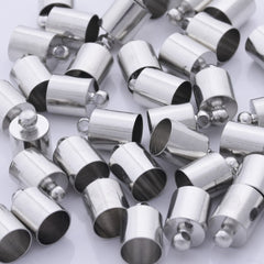 200pcs nickel 6.5mm brass Round Leather Cord Ends Bracelet Cord Tassel Cap End Diy jewelry Findings