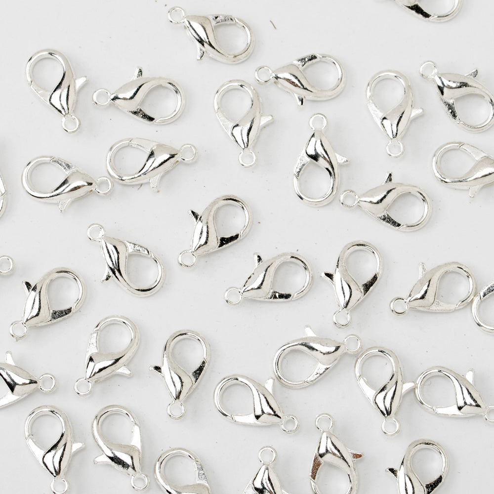 18mm Alloy Lobster Clasps Fastener Hooks Jewellery-making,silver 50pcs