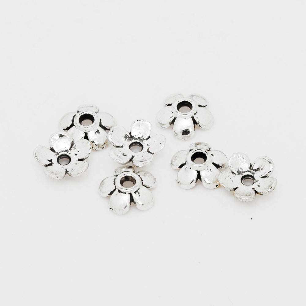 6mm Antique Silver Flower Bead Caps,Filigree Bead Caps,Diy Jewelry Findings,sold 100pcs/lot