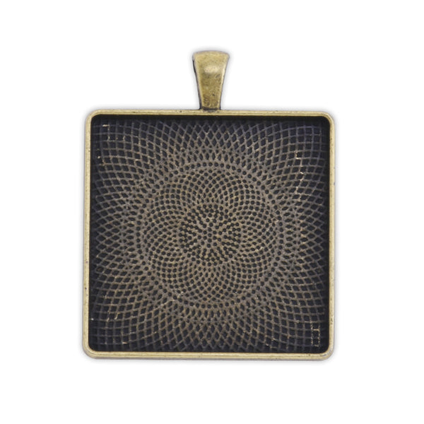 30x30mm Square antique Bronze pendant trays,Zinc alloy metal,20pcs/lot