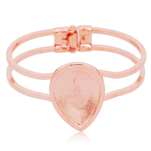 New arrived Brass Plated openable Bracelet Setting,30*20mm (inside) Drop  Bezel fits Swarovski 4327,Cuff,Zinc Alloy filled,5pieces/lot