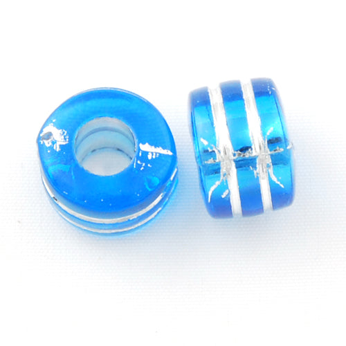 6*9 MM Silver Lined Hole Plastic Beads Sold per pkg of 1800 PCS