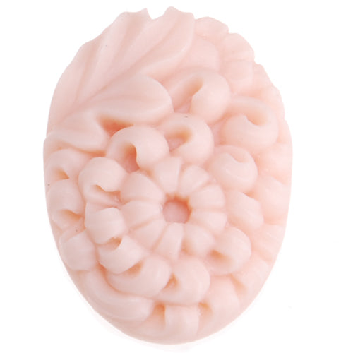 18*25MM Oval Flower Resin Flatback Cabochons,Eraser Pink;sold 50pcs per pkg