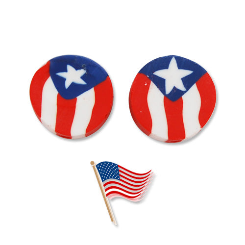 15*6MM Dish USA Flag Beads,Sold 100 PCS Per Package