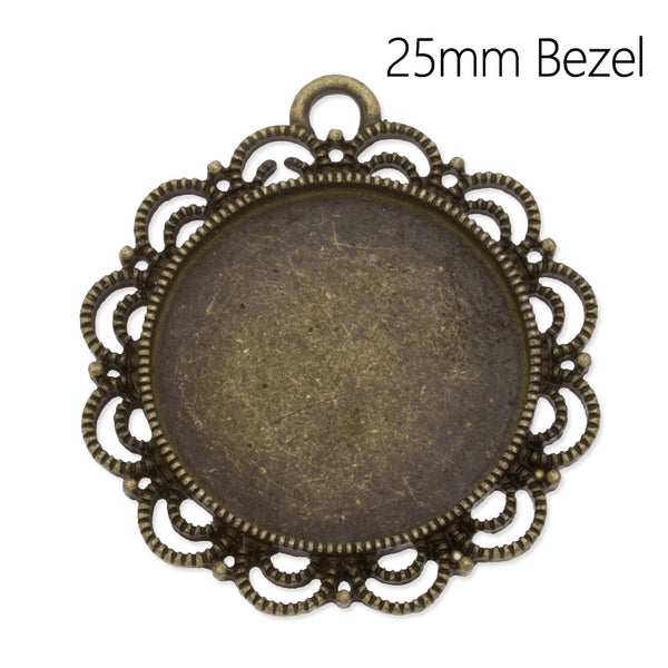 25mm(1 inch)Round pendant trays,zinc alloy filled,antique bronze plated,20pcs/lot