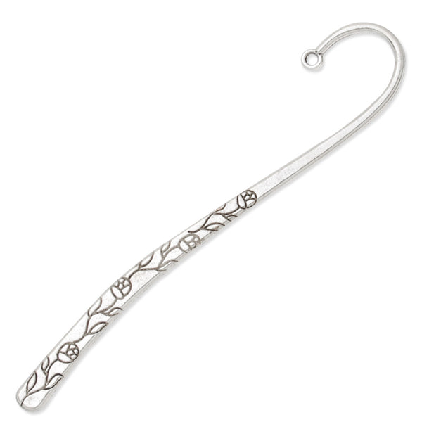 23x120mm Antique Silver Bookmark hook,simple flower,10 pieces/lot