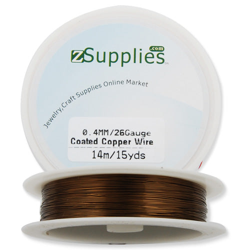 0.4MM Thick Coffee Coated Soft Copper Wire,about 14M/15yds per Roll,26Gauge,Sold 10 Rolls Per Lot