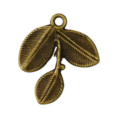 50 Antique Bronze Tree Branch Charm Leaf Charm Vine with Leaves Tree Jewelry Metal Jewelry Charms 23x27mm