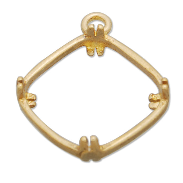 12MM Copper gemstone links,Square, raw brass,Gemstone Bezel,sold 20pcs per lot