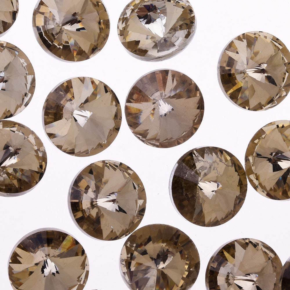 12mm Pointed Back Rhinestone  crystal stone Satellite stone Clear Handmade jewelry Accessories decoration light coffee 50pcs 10181851