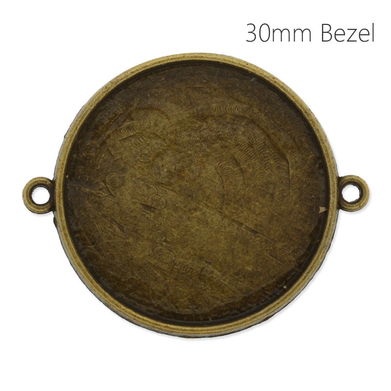 30mm Round Antique Bronze Plated double side bezels for bracelet,bracelet blanks,cuff bracelet blank, 20pieces/lot