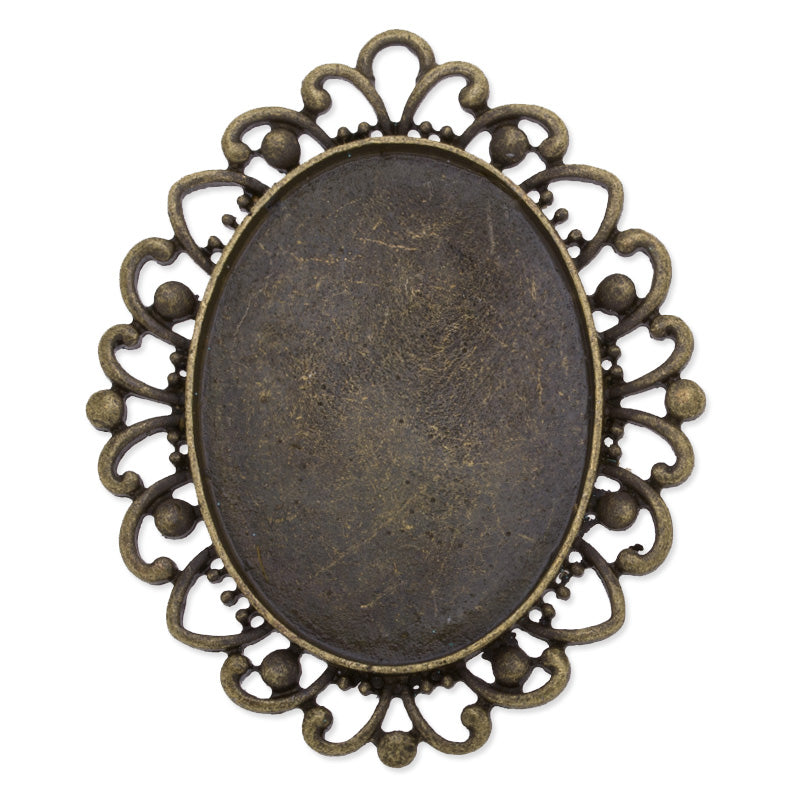 30x40mm Oval Pendant Trays,Zinc Alloy filled,Antique Bronze plated,20pcs/lot