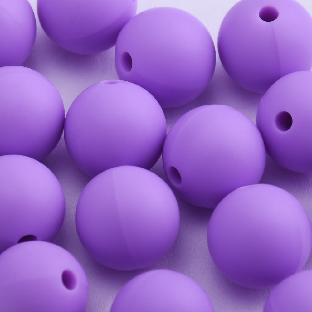 12mm Round Bulk Silicone Teething Beads Bulk Silicone Beads Wholesale DIY Silicone Bead Supplies purple 20pcs