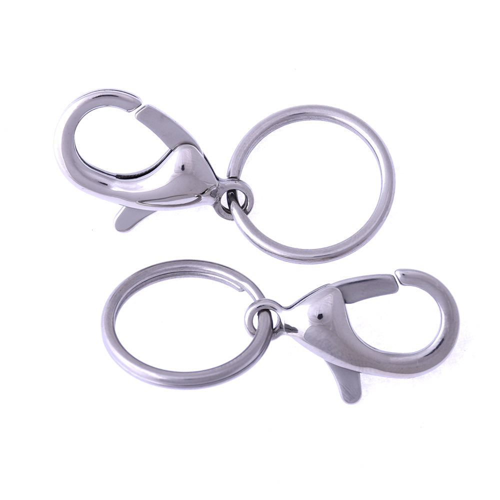 1.4x20mm Stainless Steel Silver Tone Lobster Swivel Trigger Clasp Clip Snap Hooks DIY Keychain Supplies Metal Key Ring Bag Key Ring Findings 5PCS