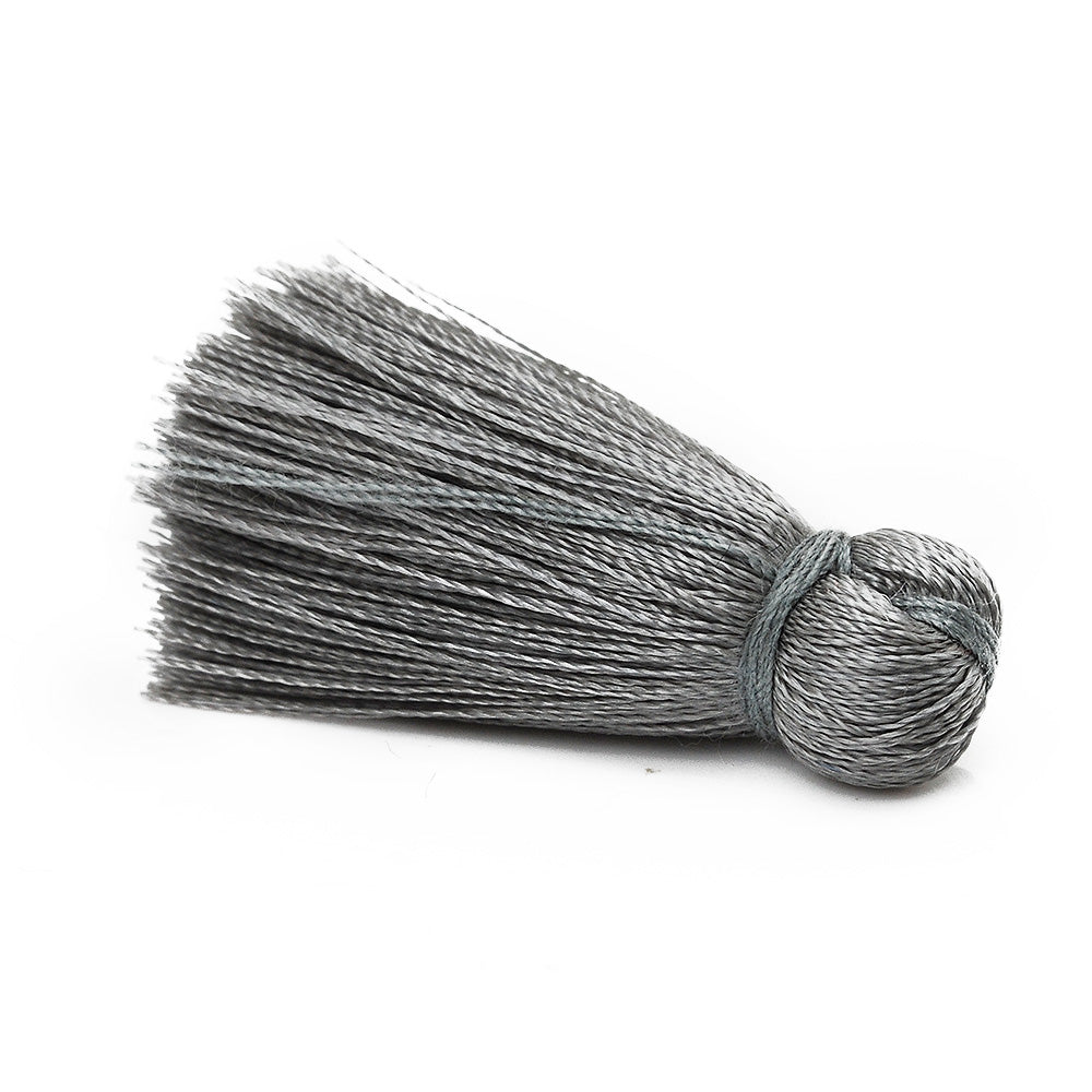 3cm Silky Tassels,Deep Gray Fashion Mala Necklace Tassels, Handmade Jewelry Tassels, 20pcs/lot