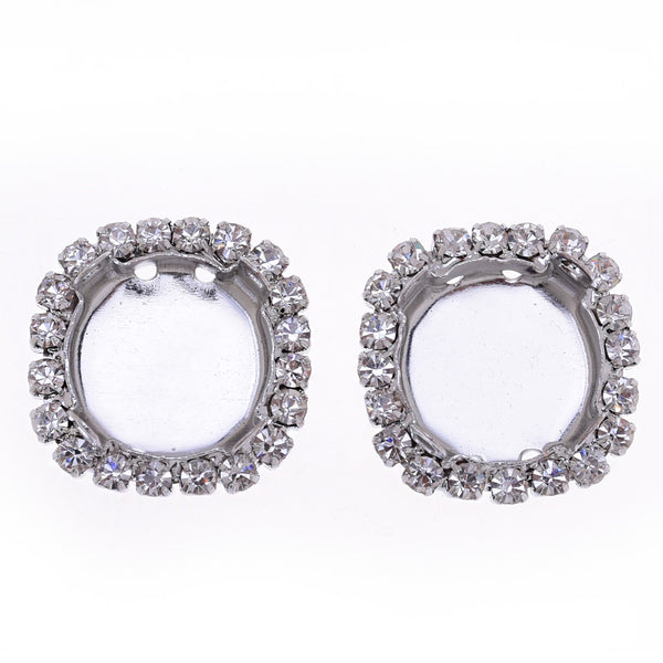 Single Row rhinestones with claw Ear Claw For Craft Decorative wholesale fit 12mm Satellite Shape white K 20pcs 10180203